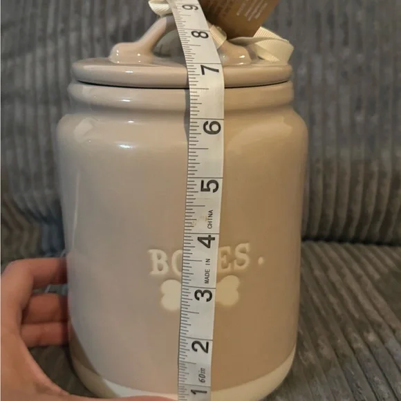 Rae Dunn Beige 'BONES' Ceramic Pet Treat Jar - Picture 7 of 9